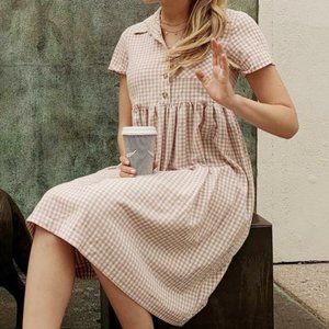 Urban Outfitters Midi Gingham babydoll dress